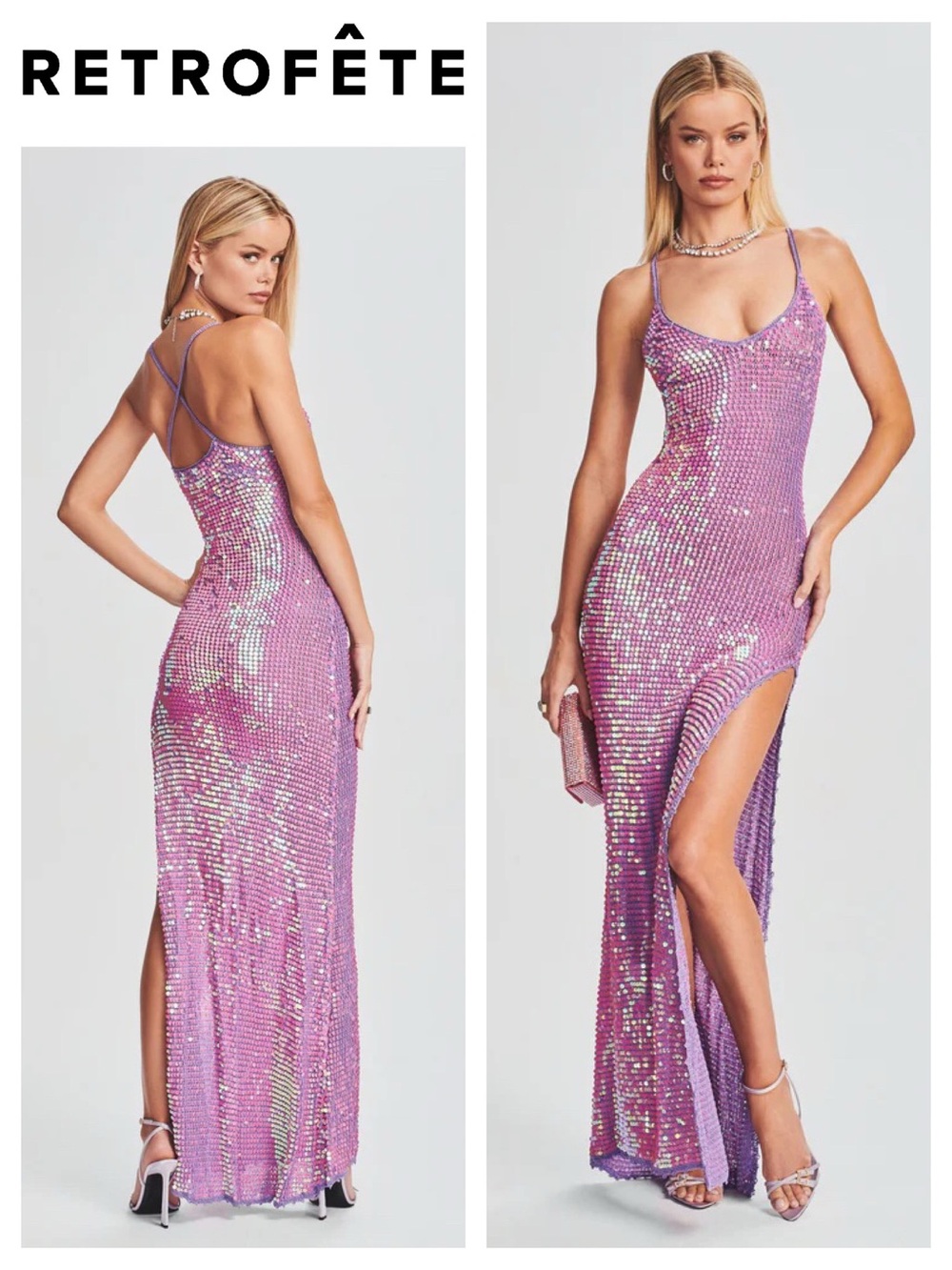 Retrofête Marie Sequin Crochet Dress